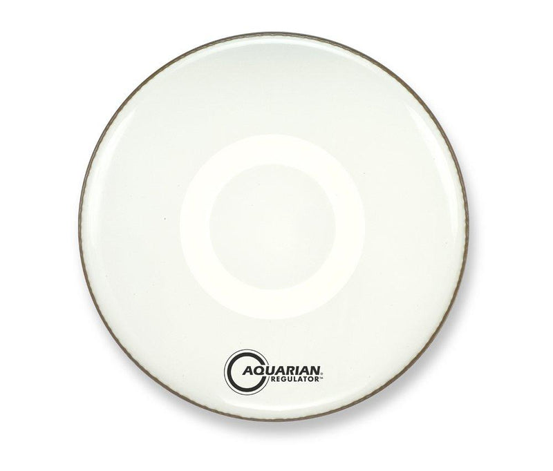 Aquarian Drumheads RF16WH Regulator White 16-inch Bass Drum Head, gloss white