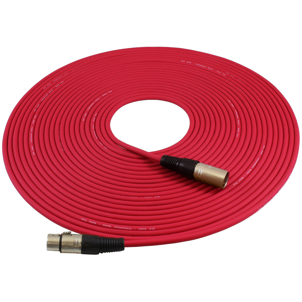 [AUSTRALIA] - GLS Audio 50ft Mic Cable Patch Cords - XLR Male to XLR Female Red Microphone Cables - 50' Balanced Mike Snake Cord 