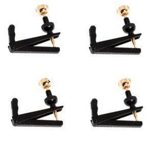 One Set 4/4 Cello Fine Tuners (4), Black Metal Base Golden Screw