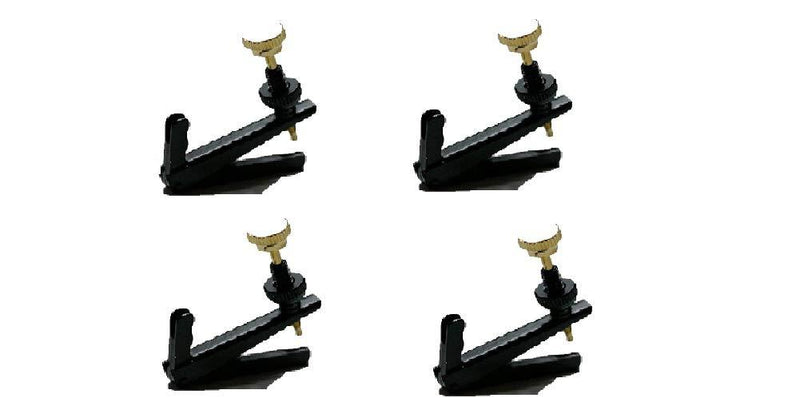 One Set of 4: Viola Fine Tuners, Black Metal Base,golden Screw