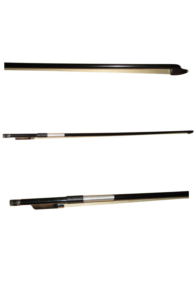 Carbon Fiber Viola Bow, Ebony Frog, Natural White Hair