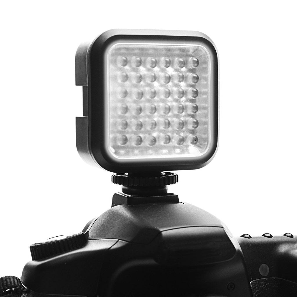 ENHANCE Rechargeable Video Camera Light Panel with 36 Dimmable LED Bulbs, Built-in Diffuser and Universal Mounting Bracket - Compatible with Canon, Nikon, Sony, Fujifilm, Pentax and More Cameras