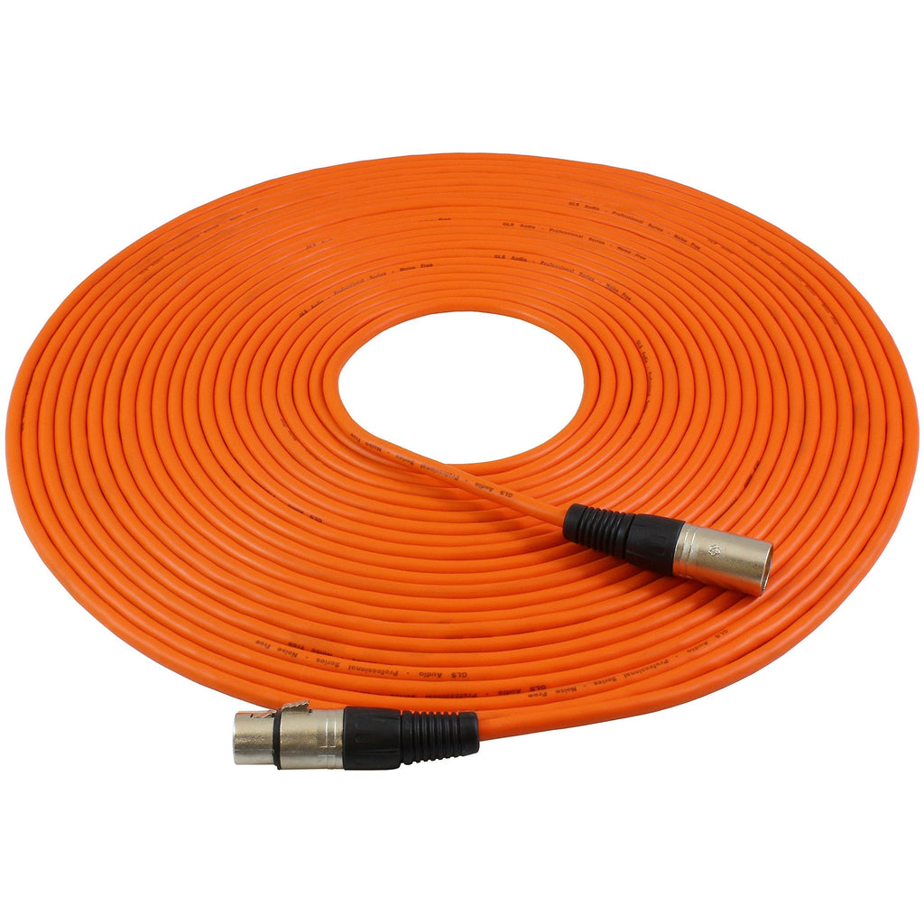 [AUSTRALIA] - GLS Audio 50ft Mic Cable Patch Cord - XLR Male to XLR Female Orange Microphone Cable - 50' Balanced Mike Snake Cord 