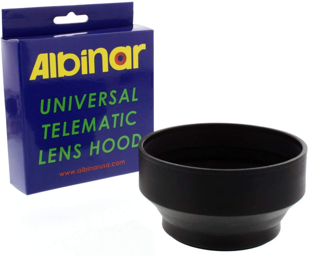 Albinar 77mm Universal Telematic Wide/Zoom 3 Position Rubber Lens Hood