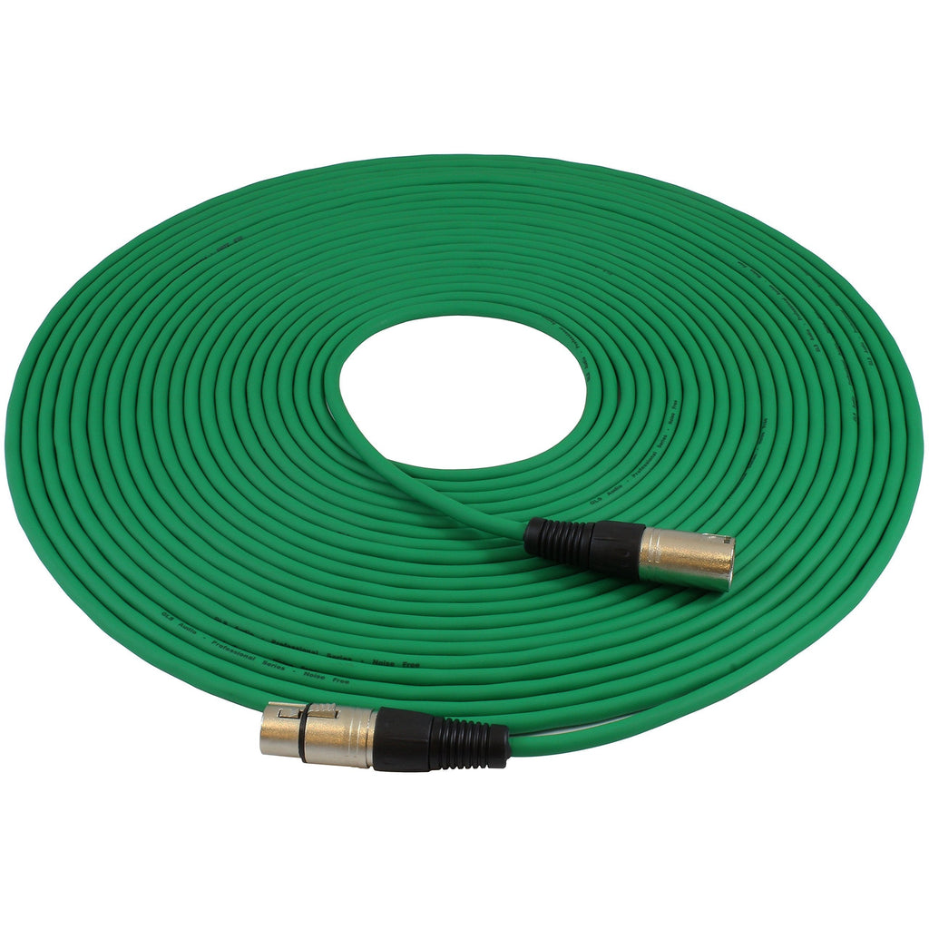 [AUSTRALIA] - GLS Audio 50ft Mic Cable Patch Cord - XLR Male to XLR Female Green Microphone Cable - 50' Balanced Mike Snake Cord 