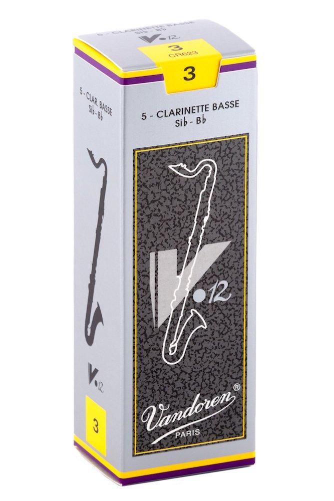 Vandoren CR623 Bass Clarinet V.12 Reeds Strength 3; Box of 5