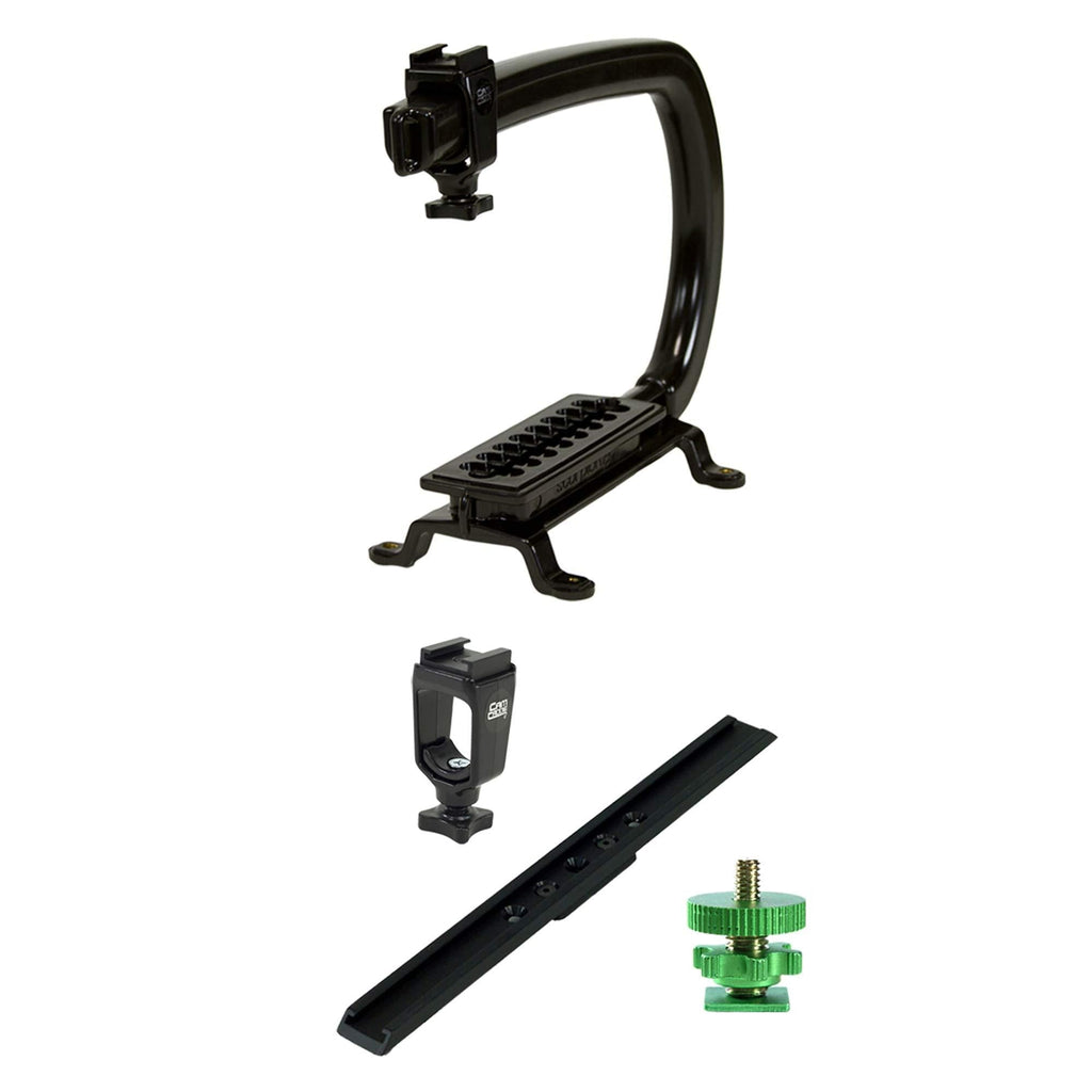 Cam Caddie Scorpion EX Video Camera Stabilizing Handle Kit with Included Smartphone and GoPro Compatible Mounts - Starter Bundle - Black