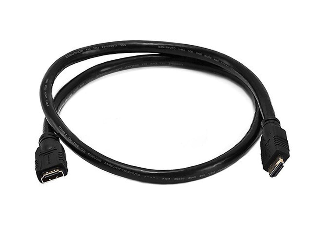 Monoprice Commercial Series Premium 3ft 24AWG CL2 High Speed HDMI Cable Male to Female Extension - Black 3 Feet