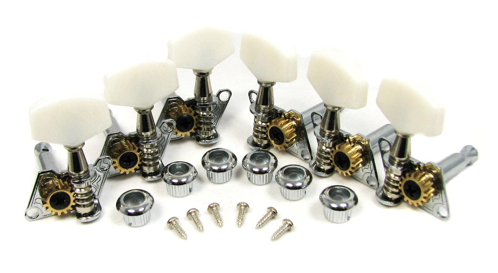 Chrome Open-gear Guitar Tuners/Machine Heads - 6-piece 3 Left / 3 Right Alignment