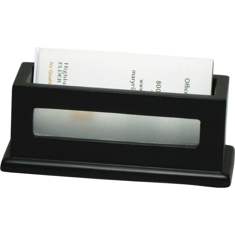 Victor Midnight Black Business Card Holder, 1.8" x 4.3" x 1.6"