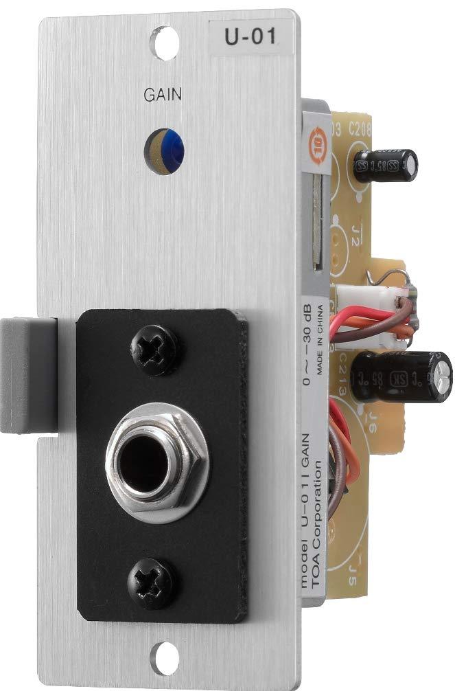 TOA U-01P Unbalanced Line Input Module with Phone Jack Connector and Gain Control For use with 900 Series Components and other TOA's Equipment, 20Hz - 20kHz ±1.0dB Frequency Response