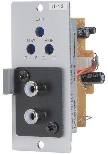 TOA U-13R Unbalanced Line Input Module with High Low Cut Filters and Mute-Receive