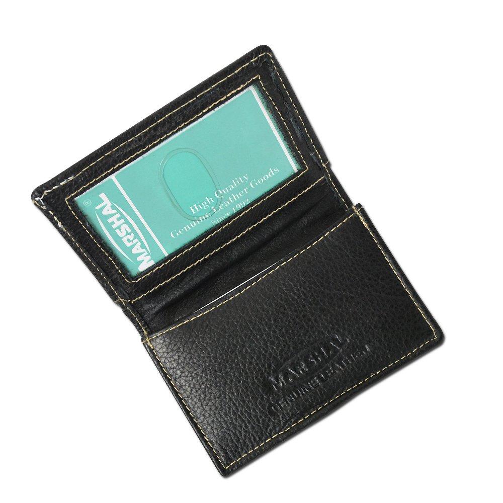 100% Leather Business Card Holder Black #96-70