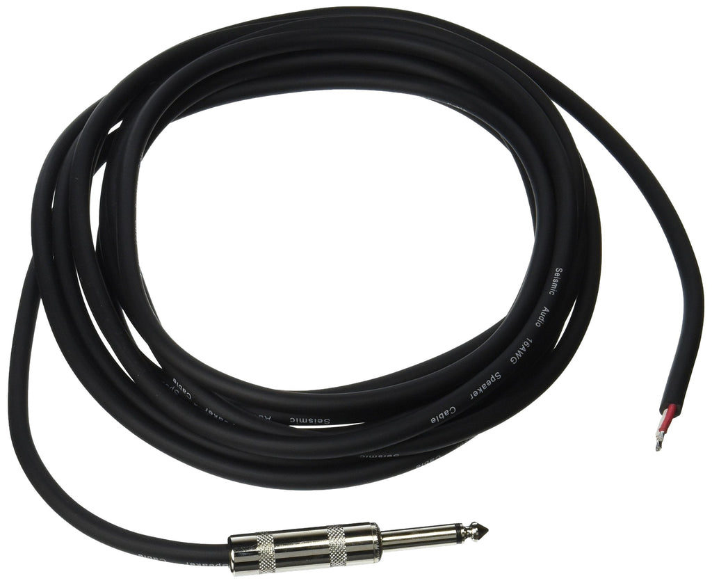 Seismic Audio QRW15 15-Feet Raw Wire to 1/4-Inch Speaker Cable, 16 Guage, PA/DJ/Home Audio