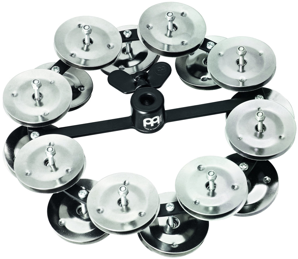 Meinl Percussion HTHH2BK Headliner Series Hi-Hat Tambourine With Double Row Steel Jingles 5-Inch - Black