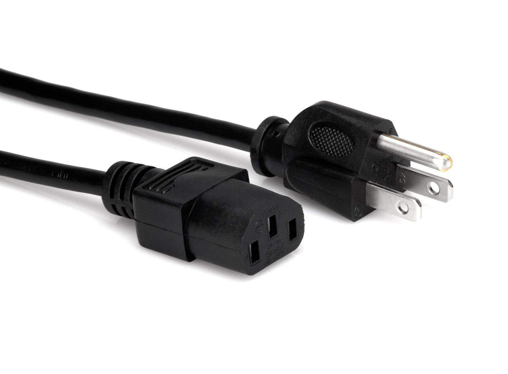 Hosa PWC-140.5 Power Cord, IEC C13 to NEMA 5-15P, 6 in