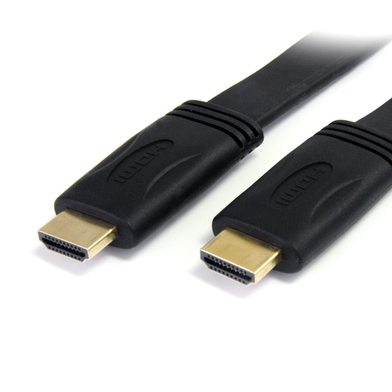 StarTech.com 10 ft Flat High Speed HDMI Cable with Ethernet - Ultra HD 4k x 2k HDMI Cable - HDMI to HDMI M/M - Flat HDMI Cable (HDMIMM10FL) , Black 10 ft / 3m