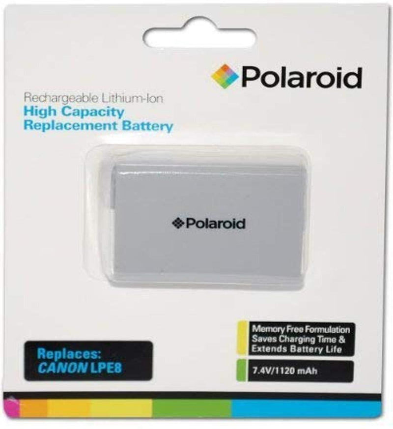 Polaroid High Capacity Canon LPE8 Rechargeable Lithium Replacement Battery (Compatible With: Canon EOS T3i, T2i) Canon LP-E8