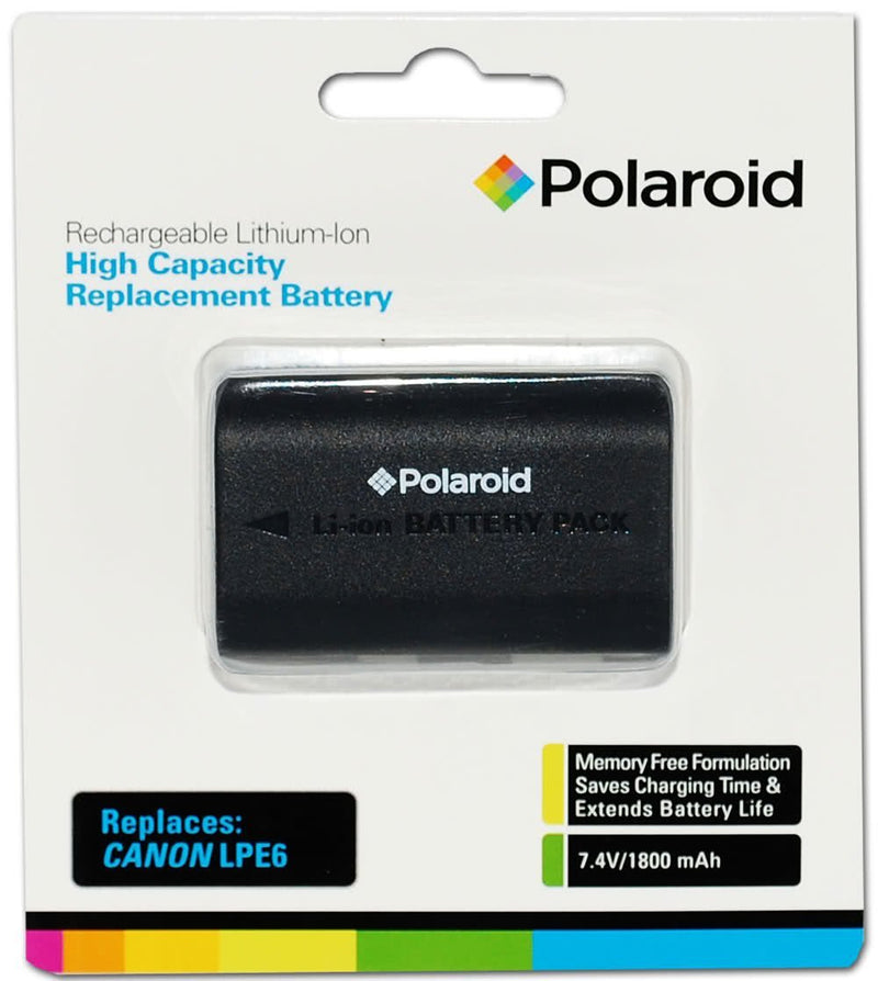 Polaroid High Capacity Canon LPE6 Rechargeable Lithium Replacement Battery (Compatible With: Canon EOS 5D Mark II, 7D, 60D) Canon LP-E6