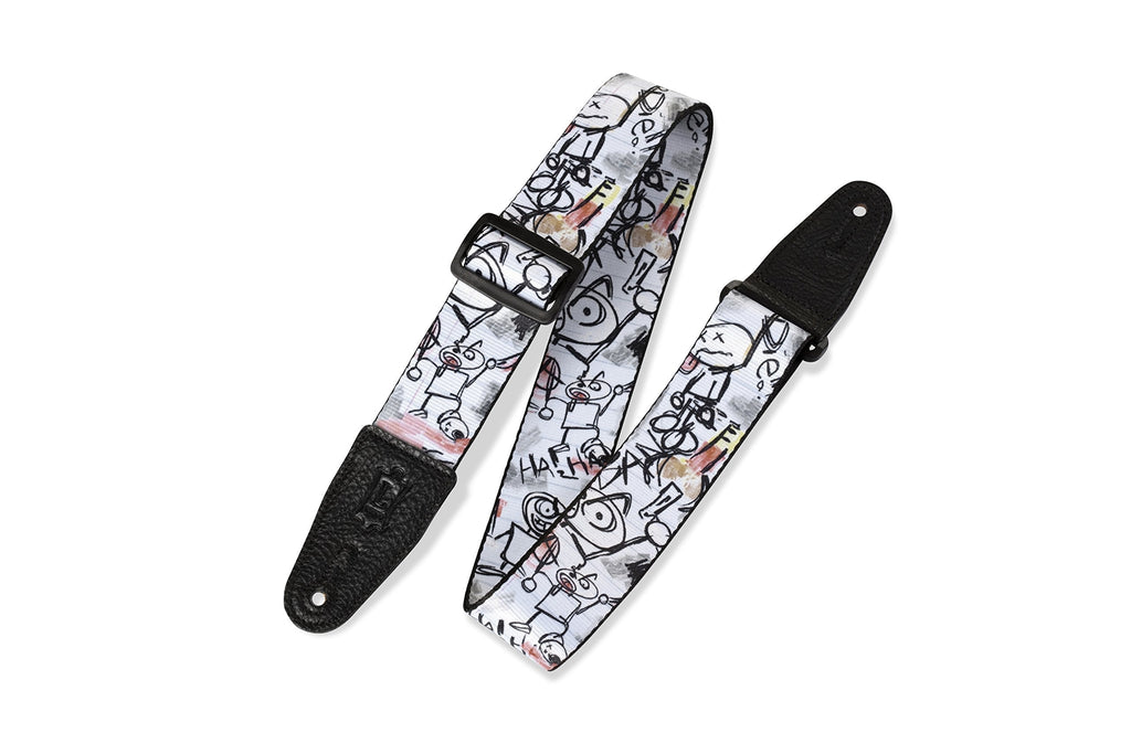 Levy's Leathers 2" Polyester Guitar Strap Sublimation-Printed with original artist's Design, Genuine Leather Ends (MPD2-006) MPD2-006