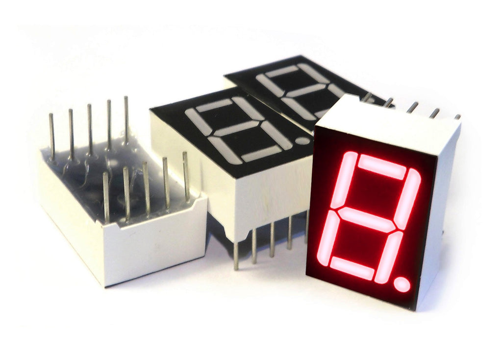 microtivity IS112 7-Segment LED Display, 1 Digit Red Common Anode (Pack of 4)