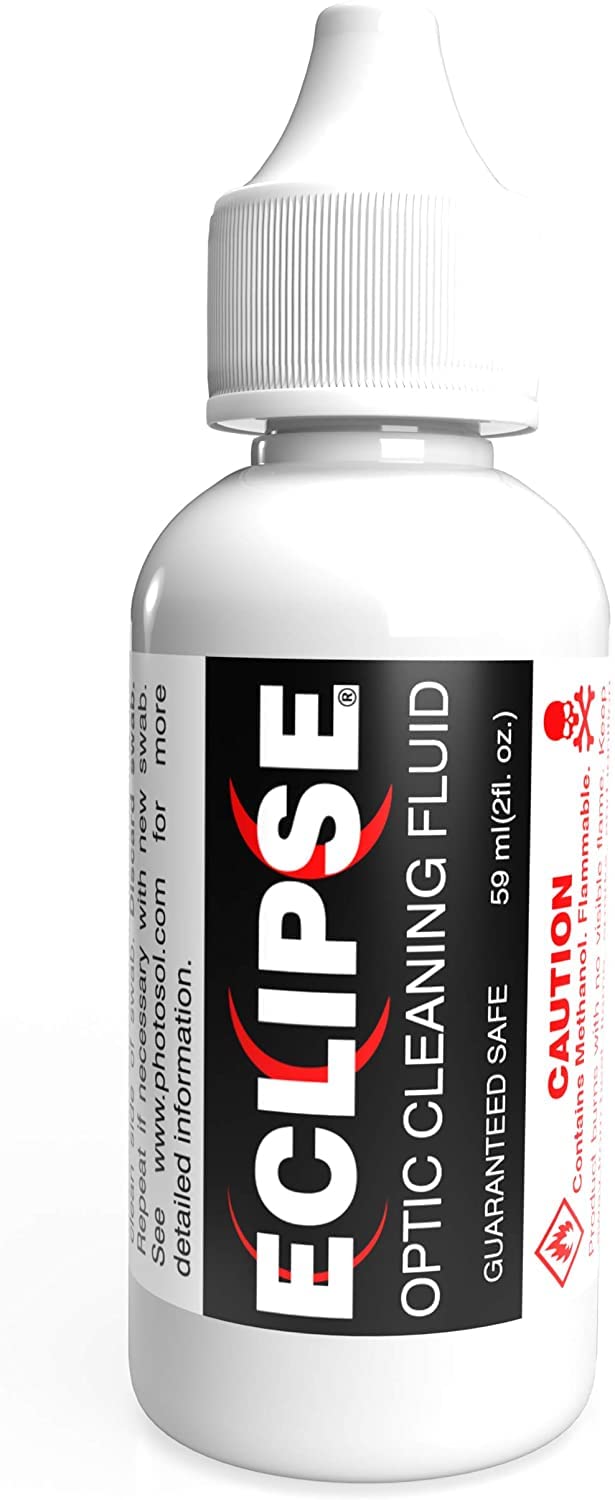 Eclipse Optic Cleaning Solution - Camera Lens and Digital Sensor Cleaner Fluid - Works with All Cameras, Binoculars, and Other Optical Products - Dropper Tip (59ml) - 2oz