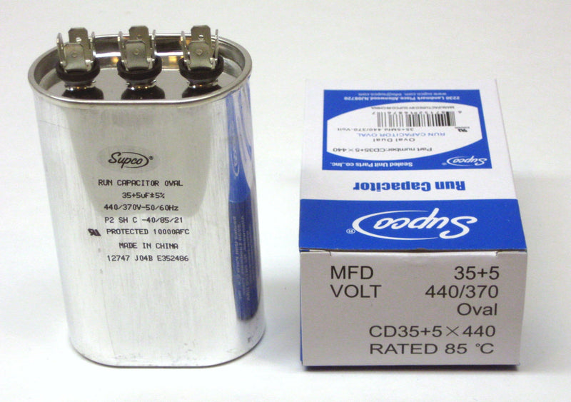 35+5 MFD 440v 440 Volt 50/60 Hz Oval Motor Capacitor for Goodman Rheem Trane Amana Carrier
