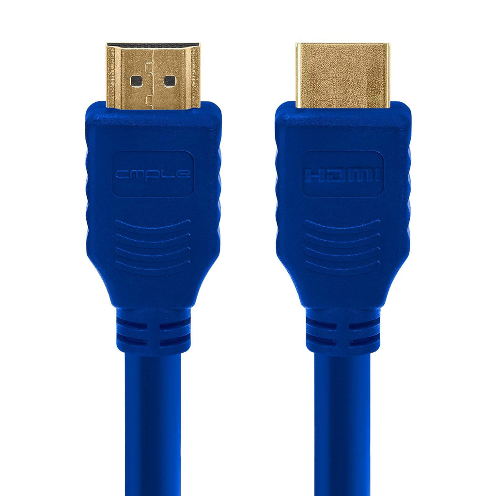 Cmple - HDMI Cable 3FT High Speed HDTV Ultra-HD (UHD) 3D, 4K @60Hz, 18Gbps 28AWG HDMI Cord Audio Return 3 Feet Blue