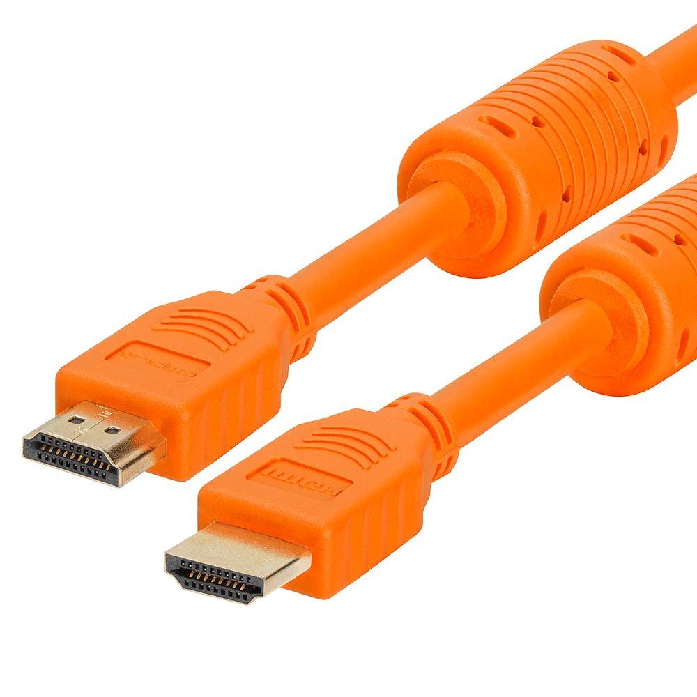 Cmple - HDMI Cable 1.5FT High Speed HDTV Ultra-HD (UHD) 3D, 4K @60Hz,18Gbps 28AWG HDMI Cord Audio Return 1.5 Feet Orange