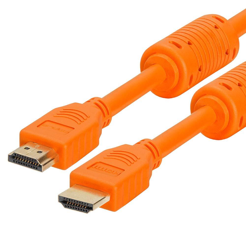 Cmple - HDMI Cable 3FT High Speed HDTV Ultra-HD (UHD) 3D, 4K @60Hz,18Gbps 28AWG HDMI Cord Audio Return 3 Feet Orange