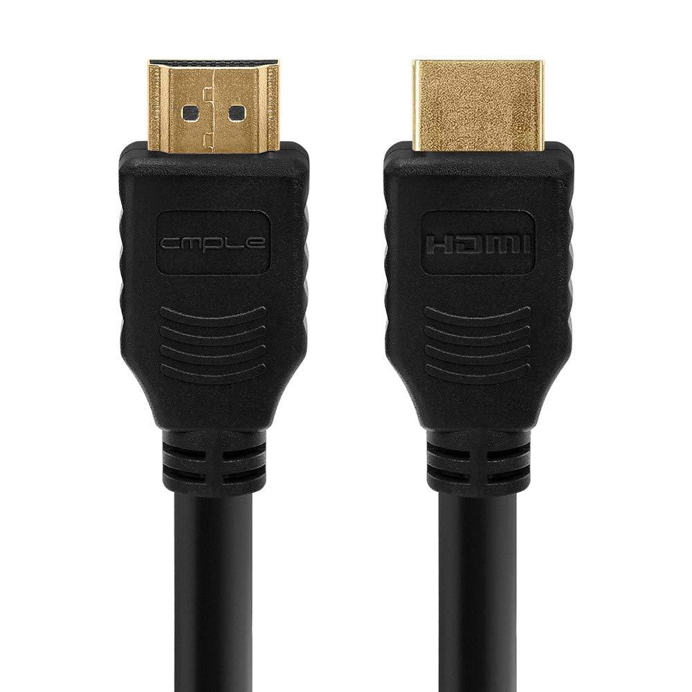 Cmple - HDMI Cable 1.5FT High Speed HDTV Ultra-HD (UHD) 3D, 4K @60Hz, 18Gbps 28AWG HDMI Cord Audio Return 1.5 Feet Black