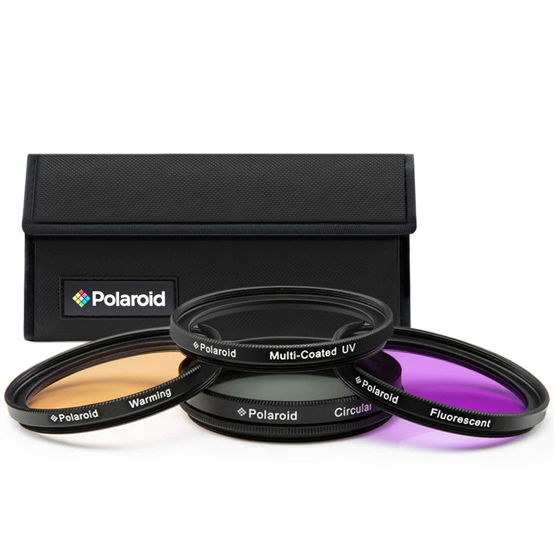 Polaroid Optics 62mm 4-Piece Filter Kit Set [UV,CPL, Warming,& FLD] includes Nylon Carry Case – Compatible w/ All Popular Camera Lens Models