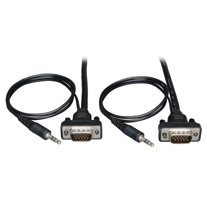 Tripp Lite Low Profile VGA Coax Monitor Cable with audio, High Resolution cable with RGB coax (HD15 and 3.5mm M/M) 6-ft.(P504-006-SM) 6 feet