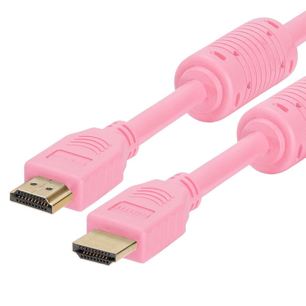 Cmple - HDMI Cable 10FT High Speed HDTV Ultra-HD (UHD) 3D, 4K @60Hz, 18Gbps 28AWG HDMI Cord Audio Return 10 Feet Pink