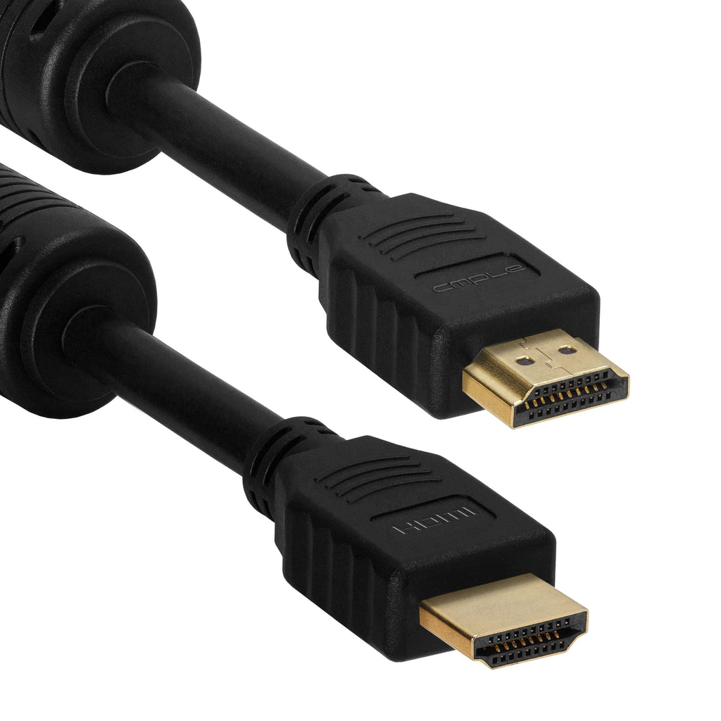 Cmple - HDMI Cable 3FT with Ferrite Cores - 28 AWG High Speed HDMI Cord with Ethernet, Supports (4K 60HZ, 1080p Full HD, UHD, Ultra HD, 3D, ARC, PS4, Xbox, HDTV) - 3 Feet Black