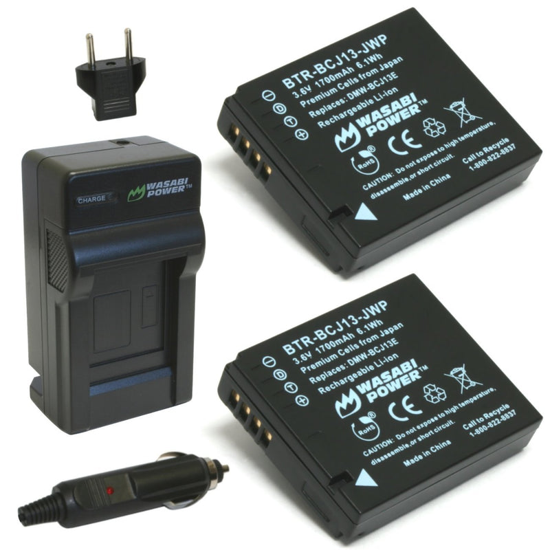 Wasabi Power Battery (2-Pack) and Charger for Panasonic DMW-BCJ13, DMW-BCJ13E, DMW-BCJ13PP and Panasonic Lumix DMC-LX5, DMC-LX7