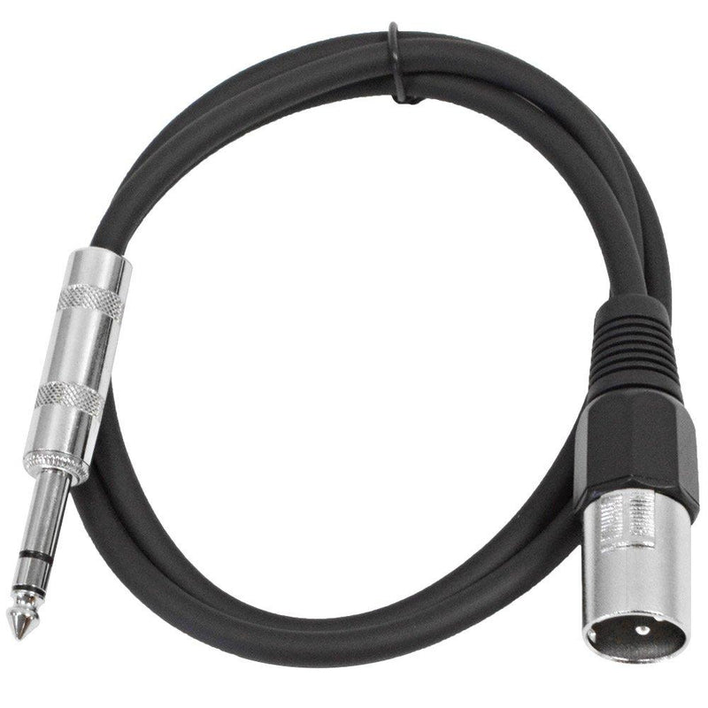 [AUSTRALIA] - Seismic Audio - SATRXL-M2 - Black 2' XLR Male to 1/4" TRS Patch Cable 