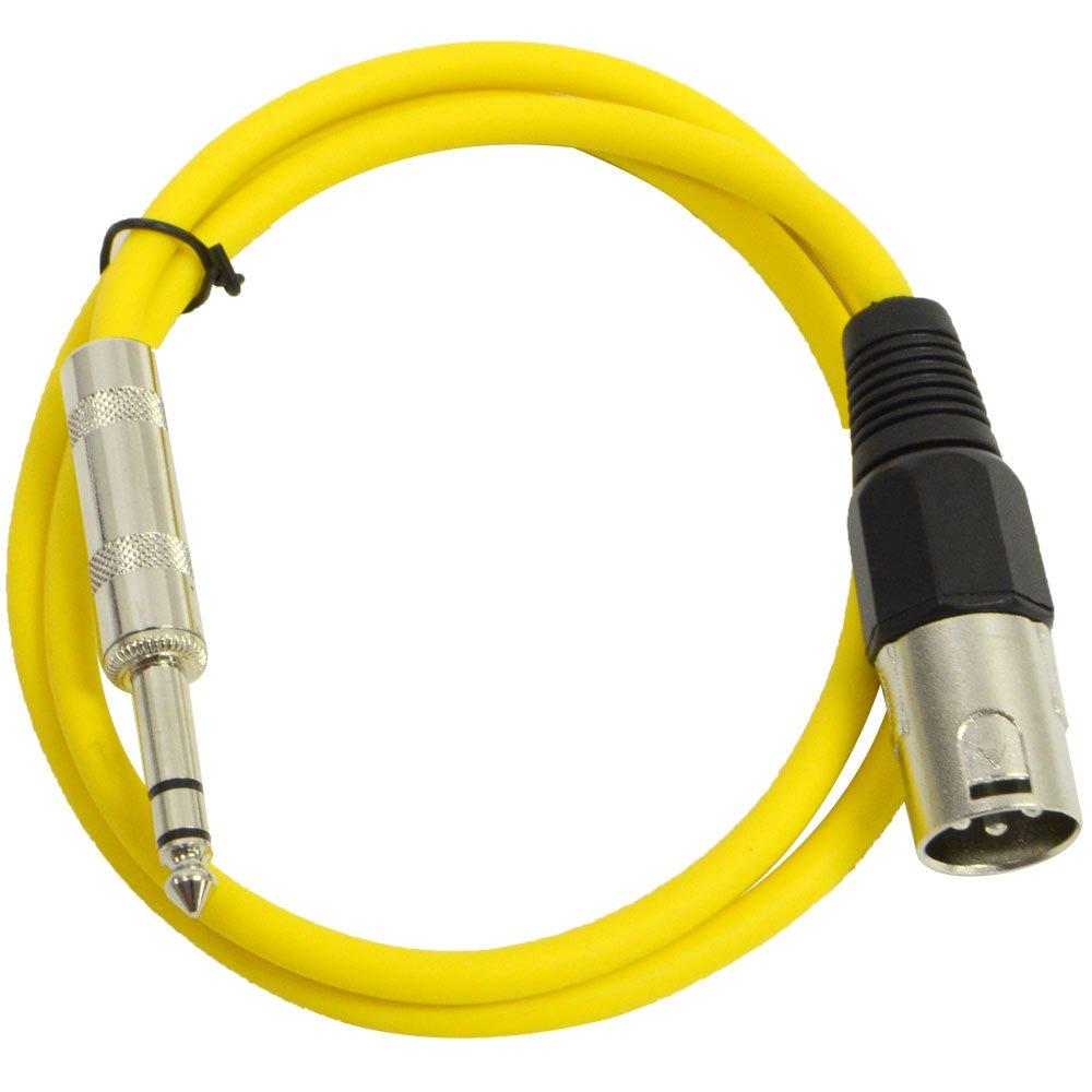 [AUSTRALIA] - Seismic Audio - SATRXL-M2 - Yellow 2' XLR Male to 1/4" TRS Patch Cable 