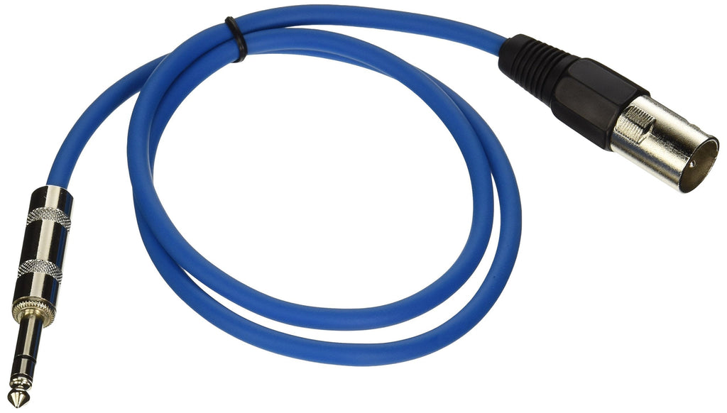 [AUSTRALIA] - Seismic Audio - SATRXL-M3 - Blue 3' XLR Male to 1/4" TRS Patch Cable 