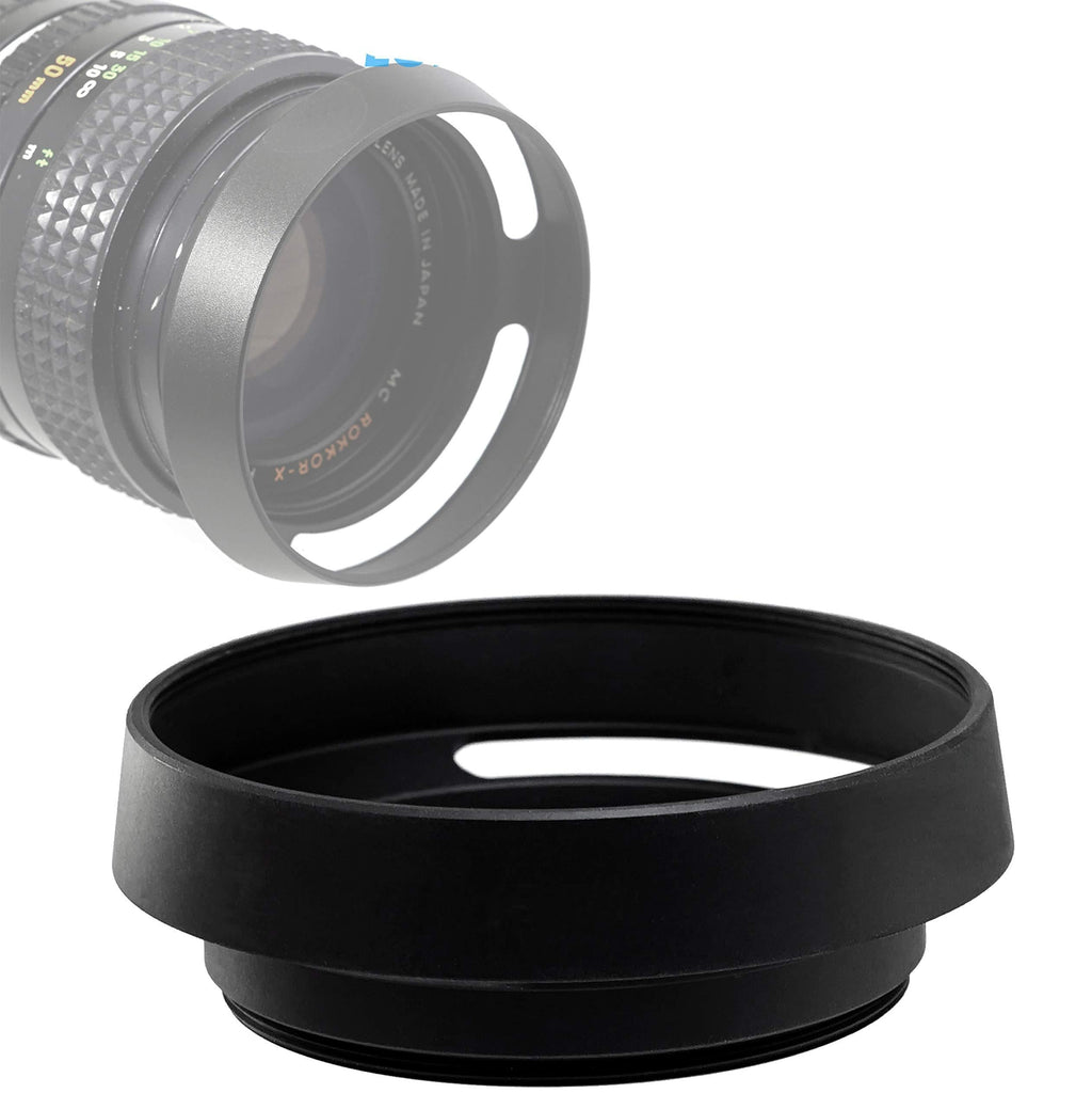 Fotasy 46mm Metal Curved Lens Hood, 46mm Vented Hood, 46mm Lens Hood for Fuji Leica Leitz Panasonic Olympus Panasonic Sony Lens, 46mm Screw-in Lens Hood