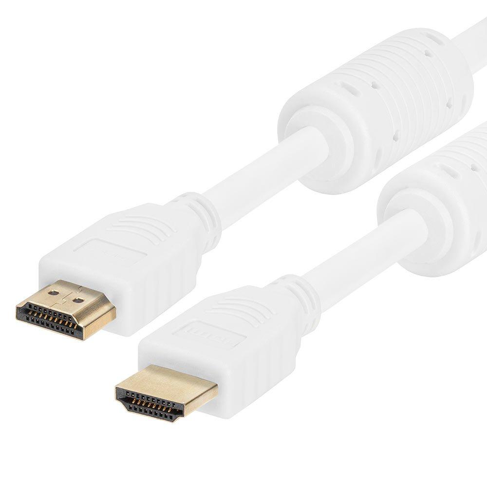 Cmple - HDMI Cable 10FT High Speed HDTV Ultra-HD (UHD) 3D, 4K @60Hz, 18Gbps 28AWG HDMI Cord Audio Return 10 Feet White