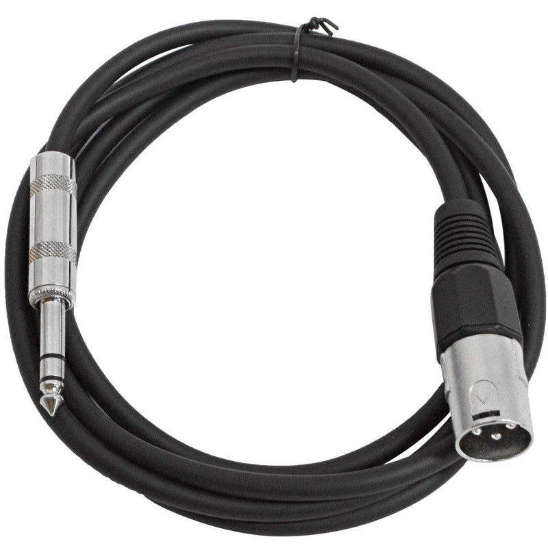 [AUSTRALIA] - Seismic Audio - SATRXL-M6 - Black 6' XLR Male to 1/4" TRS Patch Cable 