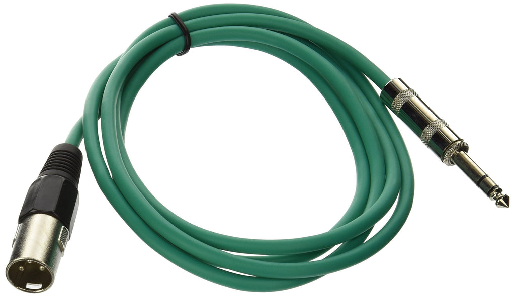 [AUSTRALIA] - Seismic Audio - SATRXL-M6 - Green 6' XLR Male to 1/4" TRS Patch Cable 