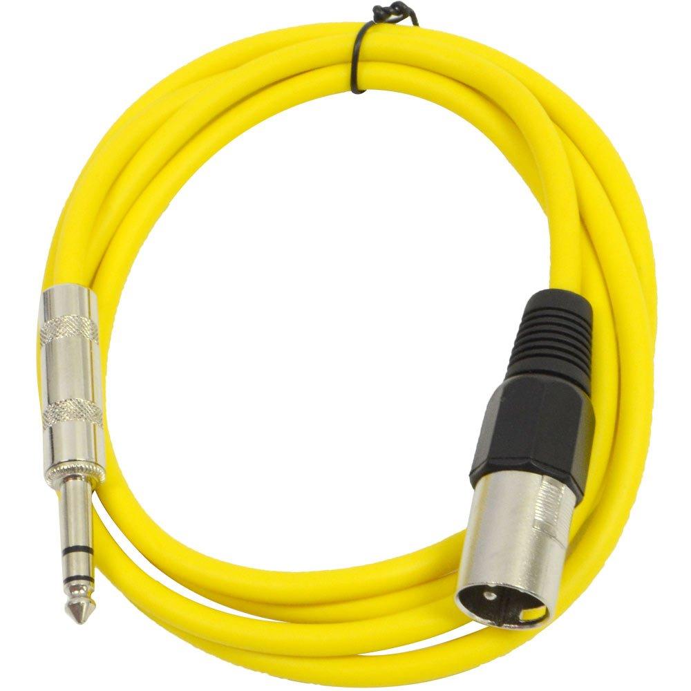 [AUSTRALIA] - Seismic Audio - SATRXL-M6 - Yellow 6' XLR Male to 1/4" TRS Patch Cable 