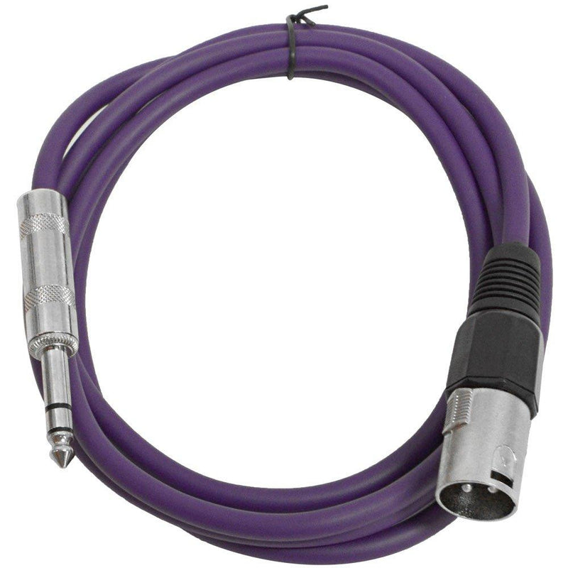 [AUSTRALIA] - Seismic Audio - SATRXL-M6 - Purple 6' XLR Male to 1/4" TRS Patch Cable 