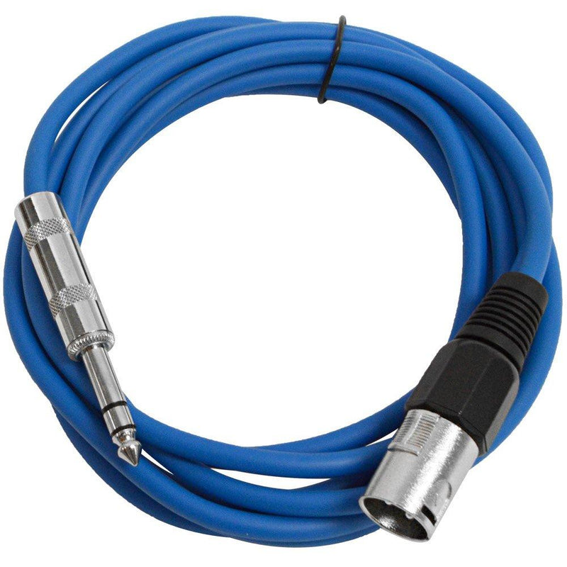 [AUSTRALIA] - Seismic Audio - SATRXL-M10 - Blue 10' XLR Male to 1/4" TRS Patch Cable 