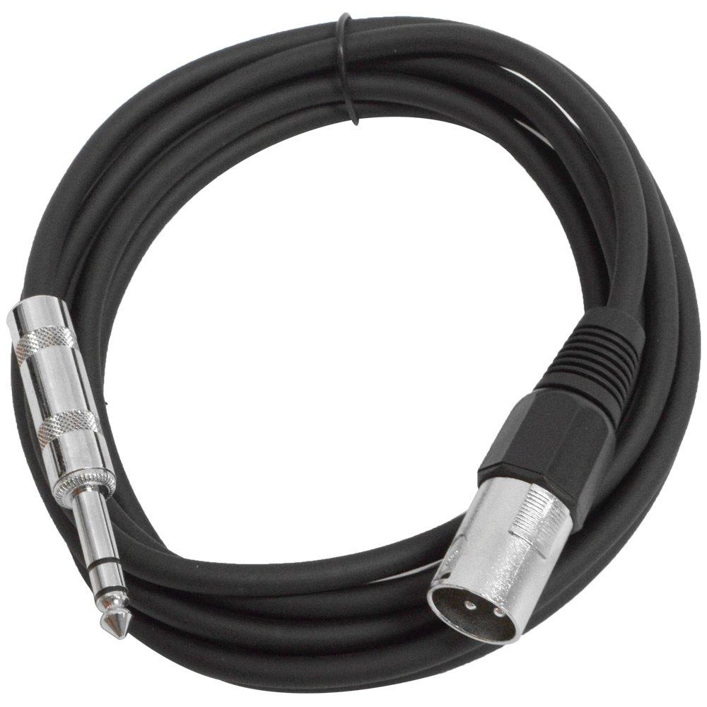 [AUSTRALIA] - Seismic Audio - SATRXL-M10 - Black 10' XLR Male to 1/4" TRS Patch Cable 