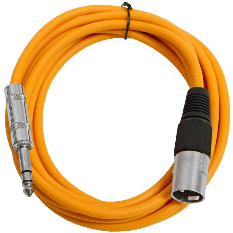 [AUSTRALIA] - Seismic Audio - SATRXL-M10 - Orange 10' XLR Male to 1/4" TRS Patch Cable 