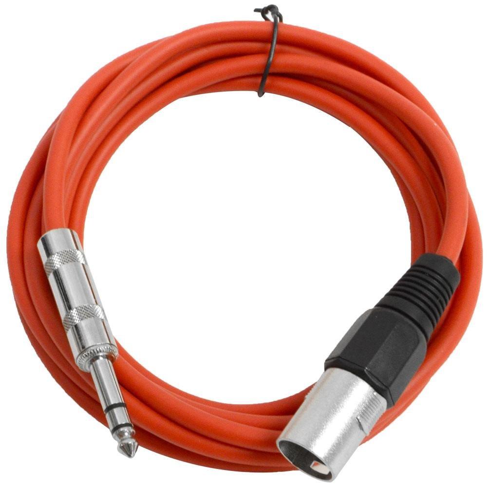 [AUSTRALIA] - Seismic Audio - SATRXL-M10 - Red 10' XLR Male to 1/4" TRS Patch Cable 