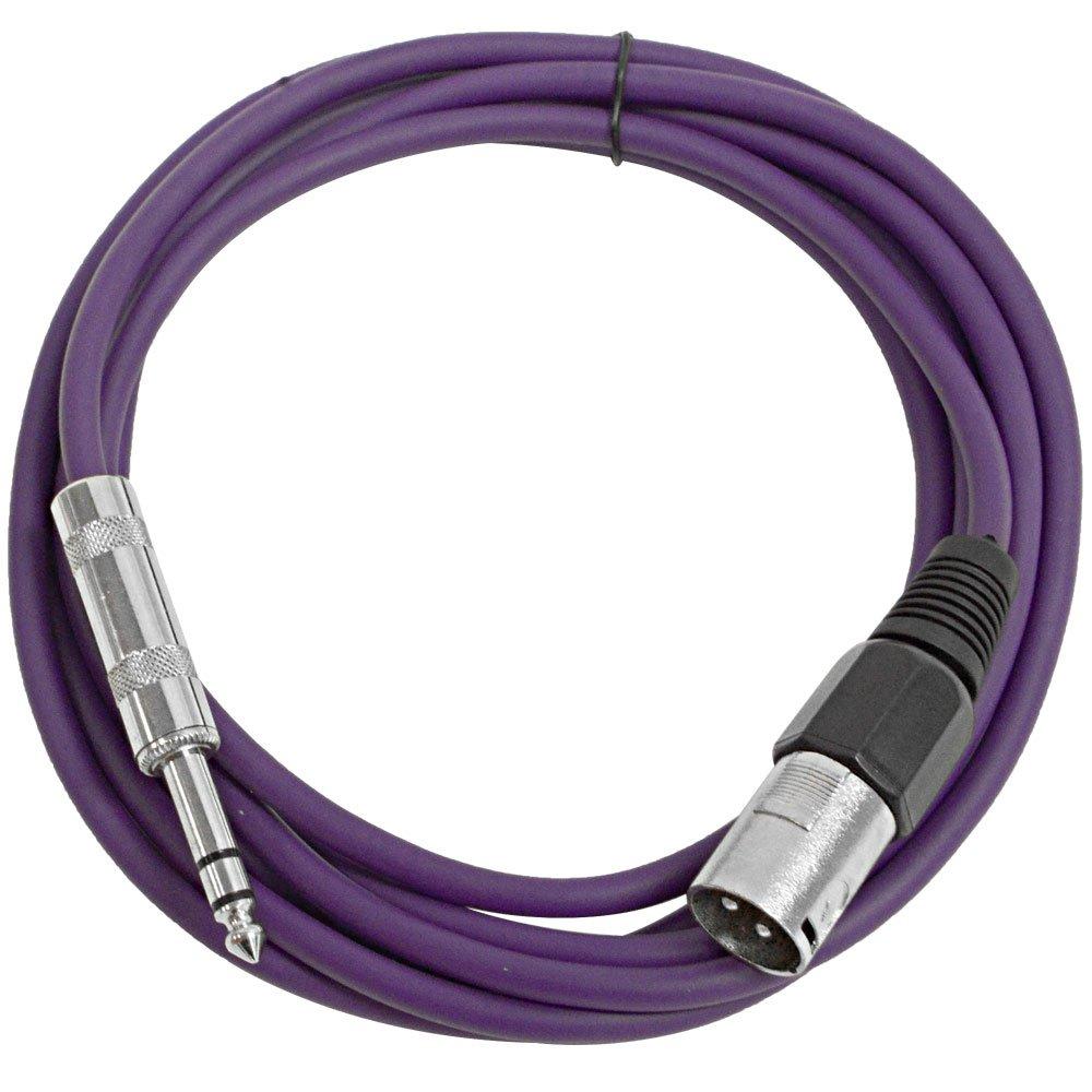 [AUSTRALIA] - Seismic Audio - SATRXL-M10 - Purple 10' XLR Male to 1/4" TRS Patch Cable 